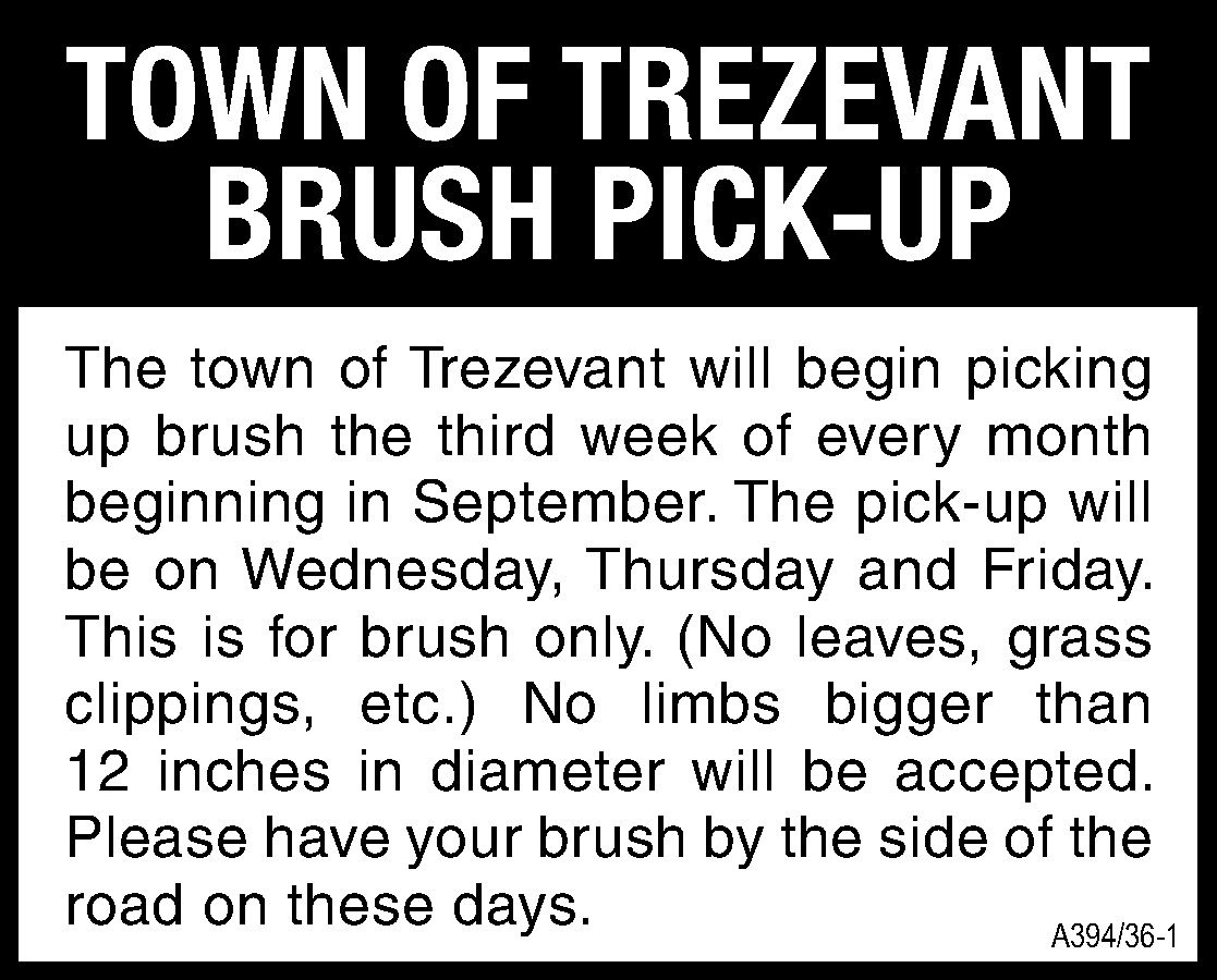 Town of Trezevant Brush Pick up The Mckenzie Banner